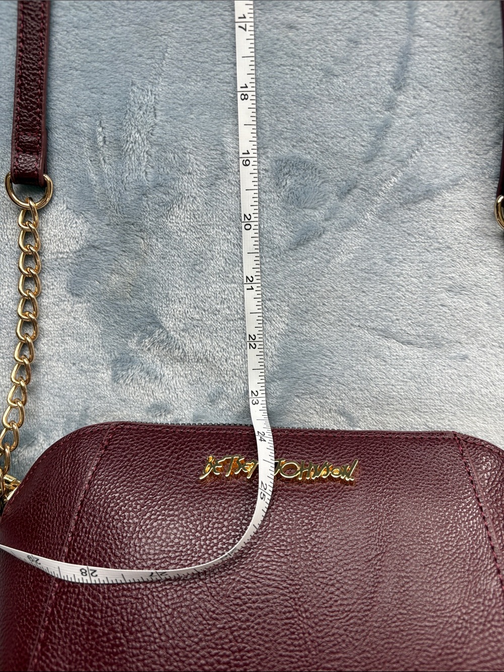 Betsey Johnson Wine Red Crossbody with Floral Scarf Accent - Picture 9 of 16